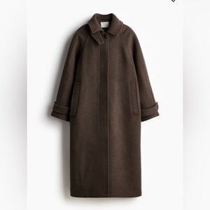 H&M WOMENS CAR COAT LONG Heather Brown BNWT SOLD OUT ONLJNE